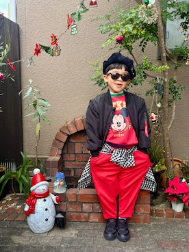 「アイテム（MA-1）」を使った、nohana＊＊＊kent さん（キッズ・110cm）の冬コーディネート