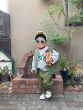 「ooju（オージュ）のアイテム」を使った、nohana＊＊＊kent さん（キッズ・90cm）の冬コーディネート