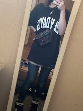 「RVCA（ルーカ）のルーカ RVCA WAIST PACK（ボディバッグ/ウエストポーチ、グリーン系）」を使った、♥Lay♥さん（157cm）の秋コーディネート