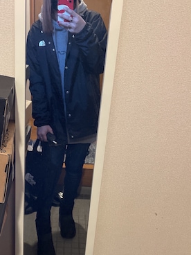 「RVCA（ルーカ）のアイテム」を使った、♥Lay♥さん（レディース・157cm）の冬コーディネート