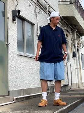 「アイテム（モカシン/デッキシューズ）」を使った、クロ🐑さん（メンズ・168cm・40代）の夏コーディネート
