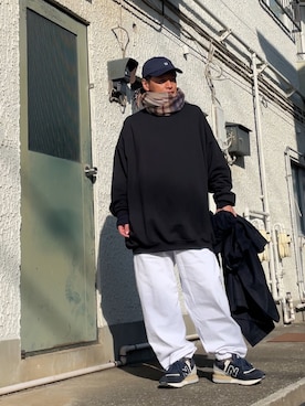 「FREAK'S STORE（フリークスストア）のアイテム（スウェットパンツ）」を使った、クロ🐑さん（メンズ・168cm）の冬コーディネート