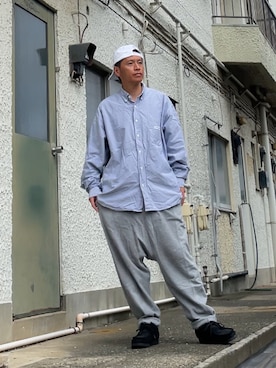 「アイテム（キャップ）」を使った、クロ🐑さん（メンズ・168cm）の秋コーディネート