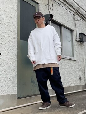 「アイテム（スウェット）」を使った、クロ🐑さん（メンズ・168cm）の春コーディネート