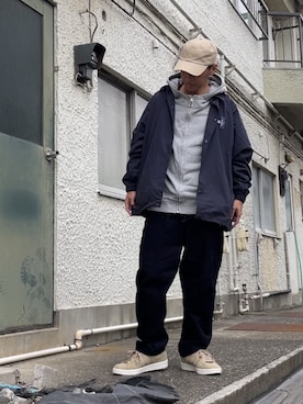 「NAUTICA（ノーティカ）のNAUTICA＋STACKS/ノーティカ スタックス Nyco Coach Jacket（Recycled Nylon）（ブルゾン）」を使った、クロ🐑さん（メンズ・168cm）の秋コーディネート