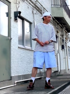 「アイテム（帽子）」を使った、クロ🐑さん（メンズ・168cm・40代）の夏コーディネート