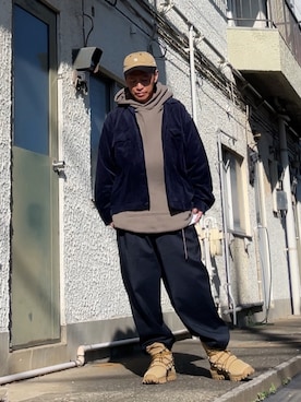 「アイテム（パーカー）」を使った、クロ🐑さん（メンズ・168cm・40代）の冬コーディネート