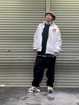 「アイテム（ナイロンジャケット）」を使った、クロ🐑さん（メンズ・168cm・40代）の冬コーディネート