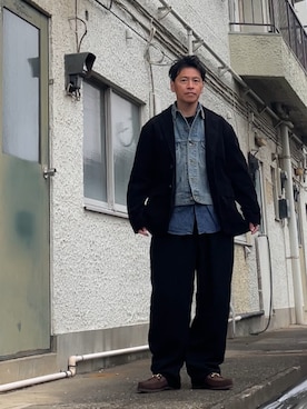 「MUJI Labo（ムジラボ）のアイテム」を使った、クロ🐑さん（メンズ・168cm）の冬コーディネート