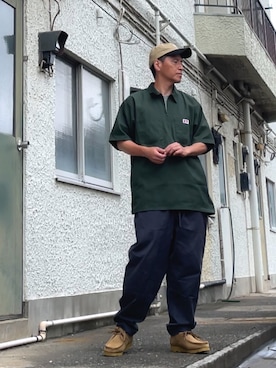 「BEN DAVIS（ベンデイビス）のアイテム」を使った、クロ🐑さん（メンズ・168cm）の夏コーディネート
