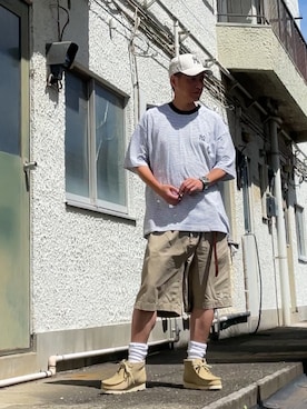 「アイテム（キャップ）」を使った、クロ🐑さん（メンズ・168cm・40代）の夏コーディネート