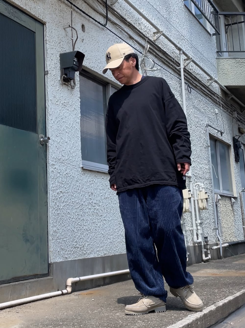 クロ🐑｜Timberlandのモカシン/デッキシューズを使ったコーディネート