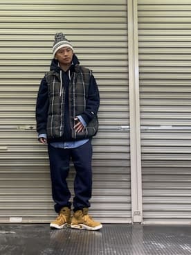 「Eddie Bauer（エディーバウアー）のアイテム（ジャケット/アウター）」を使った、クロ🐑さん（メンズ・168cm・40代）の冬コーディネート