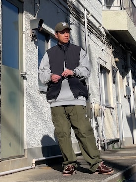 「アイテム（モカシン/デッキシューズ）」を使った、クロ🐑さん（メンズ・168cm・40代）の冬コーディネート