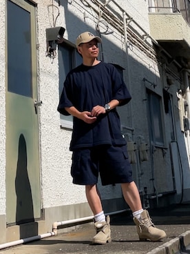 「FREAK'S STORE（フリークスストア）のCAHLUMN/カウラム 2-Pack Reversible Tee 2.0（Tシャツ/カットソー）」を使った、クロ🐑さん（メンズ・168cm・40代）の夏コーディネート