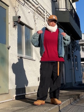 クロ🐑さん（メンズ・168cm）の冬コーディネート