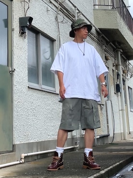 「ABU GARCIA（アブ・ガルシア）のアイテム（パンツ）」を使った、クロ🐑さん（メンズ・168cm）の夏コーディネート