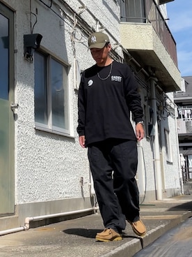 「アイテム（モカシン/デッキシューズ）」を使った、クロ🐑さん（メンズ・168cm・40代）の秋コーディネート