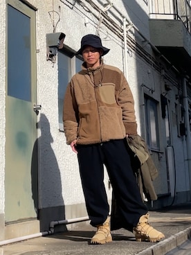 「MUJI Labo（ムジラボ）のアイテム」を使った、クロ🐑さん（メンズ・168cm）の冬コーディネート