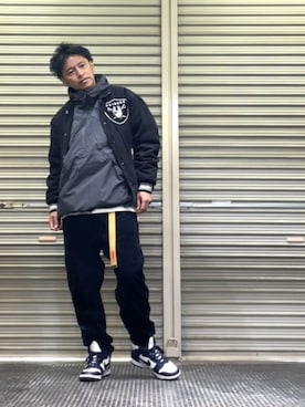 「Reebok（リーボック）のアイテム（スウェット）」を使った、クロ🐑さん（メンズ・168cm）の冬コーディネート