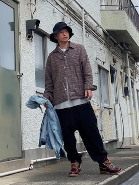 「アイテム（ブーツ）」を使った、クロ🐑さん（メンズ・168cm・40代）の秋コーディネート