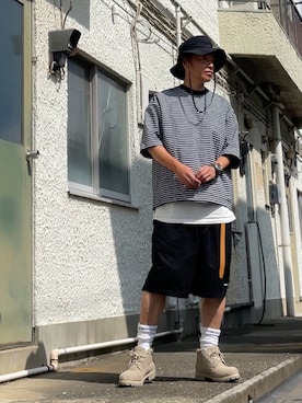 「アイテム（ブーツ）」を使った、クロ🐑さん（メンズ・168cm・40代）の夏コーディネート