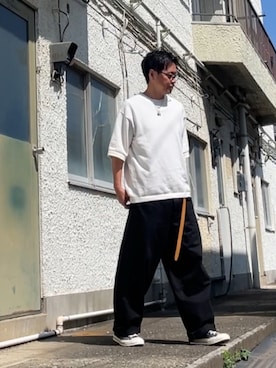 「GAP（ギャップ）のアイテム（パンツ）」を使った、クロ🐑さん（メンズ・168cm）の夏コーディネート
