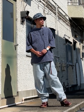 「アイテム（デニムパンツ）」を使った、クロ🐑さん（メンズ・168cm・40代）の夏コーディネート