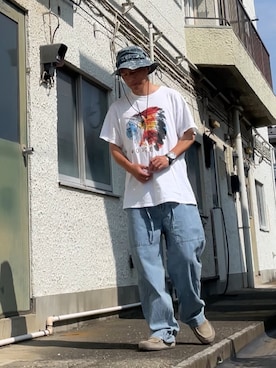 「アイテム（デニムパンツ）」を使った、クロ🐑さん（メンズ・168cm・40代）の夏コーディネート
