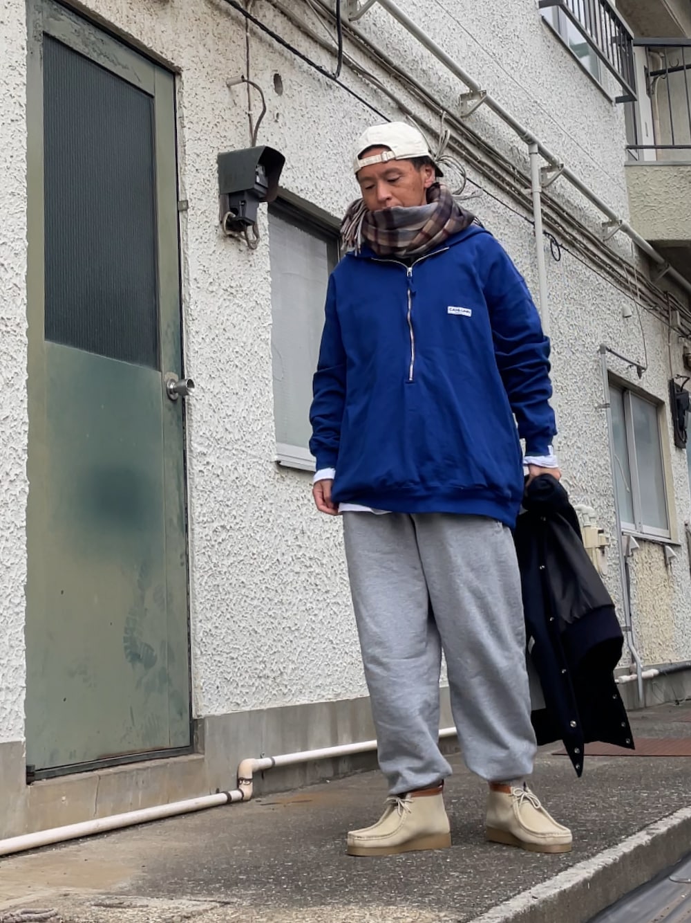 CAHLUMN カウラム ヘビーウェイトジャージー　ハーフジップ　トレーナー　M CAHLUMN/カウラム Heavy Weight Jersey Thermal Lined Zip