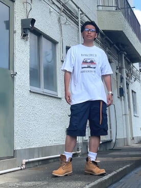 「アイテム（ブーツ）」を使った、クロ🐑さん（メンズ・168cm）の夏コーディネート