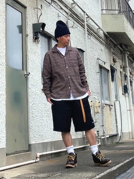 「アイテム（ニットキャップ/ビーニー）」を使った、クロ🐑さん（メンズ・168cm・40代）の秋コーディネート