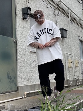 「KRIFF MAYER（クリフメイヤー）のアイテム（帽子）」を使った、クロ🐑さん（メンズ・168cm）の夏コーディネート