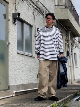 「GAP（ギャップ）のアイテム」を使った、クロ🐑さん（メンズ・168cm）の春コーディネート