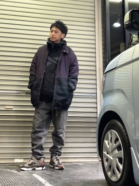 「Reebok（リーボック）のアイテム（ブルゾン）」を使った、クロ🐑さん（メンズ・168cm）の冬コーディネート