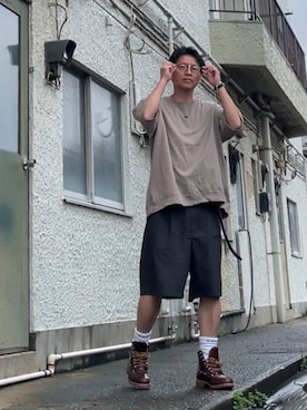 「Timberland（ティンバーランド）のアイテム」を使った、クロ🐑さん（メンズ・168cm）の夏コーディネート