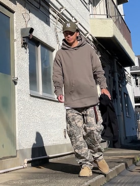 「Clarks（クラークス）の【別注】Clarks ORIGINALS / Desert Boot GORE-TEX（R）（ブーツ）」を使った、クロ🐑さん（メンズ・168cm・40代）の秋コーディネート