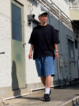 「アイテム（Tシャツ/カットソー）」を使った、クロ🐑さん（メンズ・168cm・40代）の夏コーディネート
