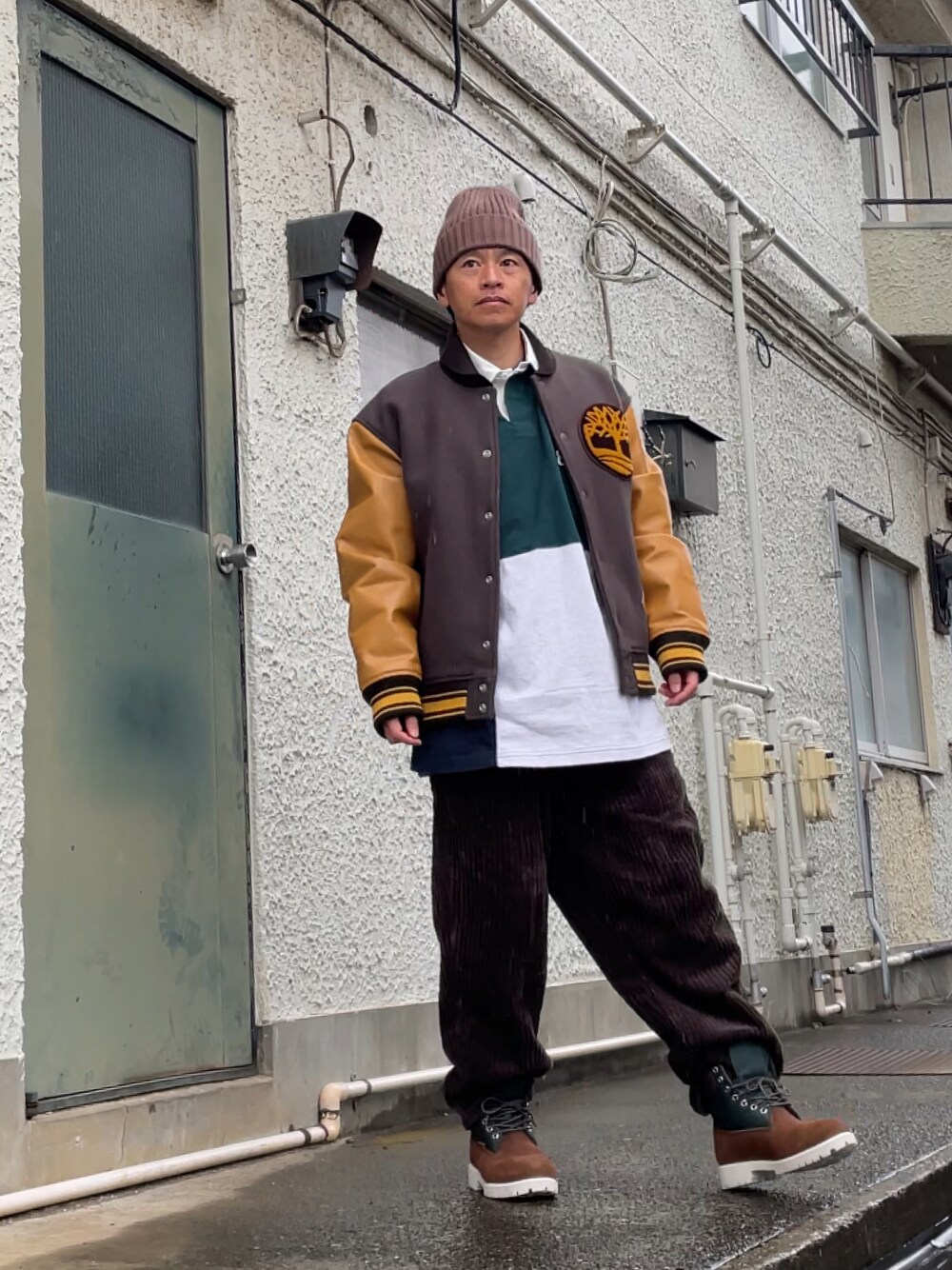 Timberlandのスタジャンを使った人気ファッションコーディネート