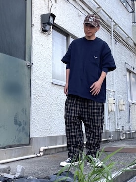 「KRIFF MAYER（クリフメイヤー）のアイテム（帽子）」を使った、クロ🐑さん（メンズ・168cm）の春コーディネート