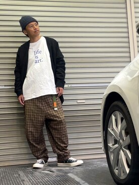 「ケツダボ」｜クロ🐑さん（メンズ・168cm）の秋コーディネート