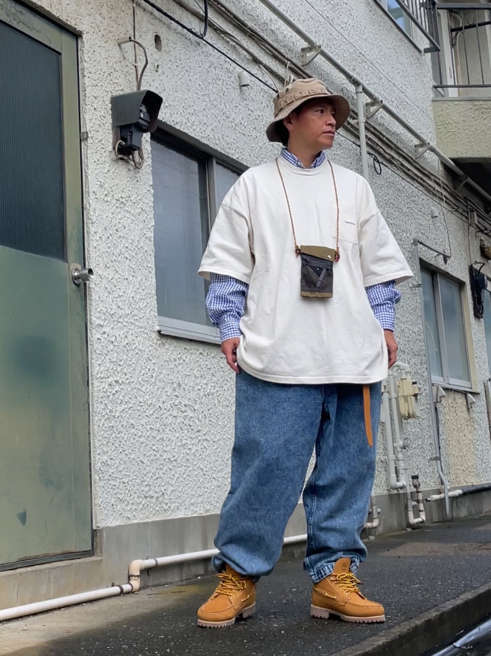 CAHLUMN/カウラム Magazine Pocket Broad Shirt(Gingham