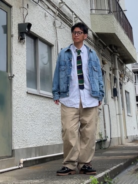 「GAP（ギャップ）のアイテム（パンツ）」を使った、クロ🐑さん（メンズ・168cm）の春コーディネート