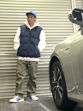 「Eddie Bauer（エディーバウアー）のアイテム（ジャケット/アウター）」を使った、クロ🐑さん（メンズ・168cm・40代）の冬コーディネート