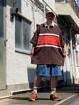「アイテム（キャップ）」を使った、クロ🐑さん（メンズ・168cm・40代）の夏コーディネート