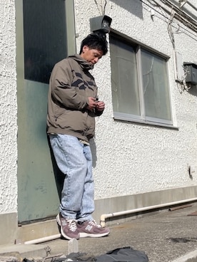 「Reebok（リーボック）のアイテム（ブルゾン）」を使った、クロ🐑さん（メンズ・168cm）の春コーディネート