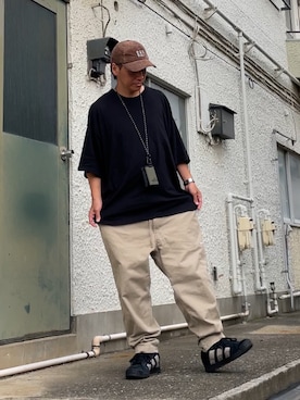 「GAP（ギャップ）のアイテム（帽子）」を使った、クロ🐑さん（メンズ・168cm）の秋コーディネート