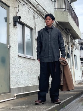 「CAHLUMN（カウラム）のアイテム」を使った、クロ🐑さん（メンズ・168cm）の春コーディネート