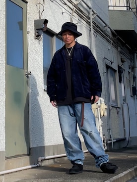 「MONKEY TIME（モンキータイム）のアイテム」を使った、クロ🐑さん（メンズ・168cm）の秋コーディネート