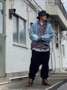 「アイテム（デニムジャケット）」を使った、クロ🐑さん（メンズ・168cm・40代）の秋コーディネート